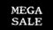 Mega Sale cloud text effect black isolated background