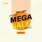 Mega sale commercial template banner, business marketing promotion card advertising