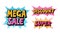 Mega Sale, Discount, Super. Comic text pop art vector style