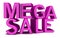 Mega Sale isolated on white pink words