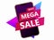 Mega sale of smartphones. Cyber sale banner, design template isolated on white background. Sticker with a gradient. Vector