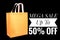 Mega Sale UP TO 50%, 25% OFF with colorful fabric shopping bag