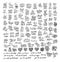 Mega set of 100 black and white hand written lettering about love