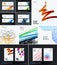 Mega set of abstract templates for business, trendy colourful sketch chaos lines