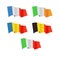 Mega Set of flags, France, Ireland, Romania, Belgium, Italy - Stock Illustration