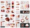 Mega set of infographics elements charts, graphs, circle charts, diagrams, speech bubbles.