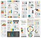 Mega set of infographics elements charts, graphs, circle charts, diagrams, speech bubbles. Flat and 3D design.