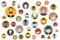 Mega set of persons, avatars, people heads different nationality in flat style