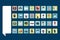 Mega set of retro flat icon set.