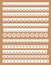 Mega set of scallop lace borders. Vector illustration in vintage style