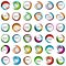 Mega set of swirl circles abstract vector icons. Circle, helix, rotation, spiral motion concepts. Vector