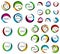 Mega set of swirl circles abstract vector icons. Circle, helix, rotation, spiral motion concepts. Vector