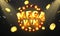 Mega win Casino Luxury vip invitation with confetti Celebration