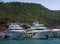 Mega yachts anchored in Gustavia harbor. It is the capital of Saint Barthelemy