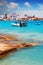 Megali Ammos beach and port in Chora, Pano Koufonisi