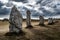 Megalith Stone Circle, Alignements De Lagatjar Near Finistere Village Camaret Sur Mer In Brittany, France