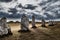 Megalith Stone Circle, Alignements De Lagatjar Near Finistere Village Camaret Sur Mer In Brittany, France