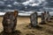 Megalith Stone Circle, Alignements De Lagatjar Near Finistere Village Camaret Sur Mer In Brittany, France