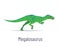 Megalosaurus. Theropoda dinosaur. Colorful vector illustration of prehistoric creature megalosaurus in hand drawn flat