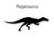 Megalosaurus. Theropoda dinosaur. Monochrome vector illustration of silhouette of prehistoric creature megalosaurus