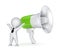 Megaphone and 3d small person.