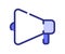 Megaphone advertise promotion single isolated icon with dashed line or dash lines style