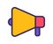 Megaphone advertise promotion single isolated icon with filled line style