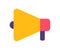 Megaphone advertise promotion single isolated icon with flat style