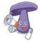 With megaphone blewit mushroom character cartoon