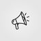 Megaphone, bullhorn line icon, outline vector sign. Loudspeaker symbol. Business, marketing announcement concept for online