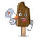 With megaphone chocolate ice cream character cartoon
