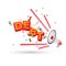 Megaphone with `debt` typographic - vector