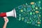 Megaphone With Digital Marketing Concept