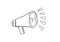 Megaphone doodle icon vector drawing