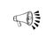 Megaphone doodle icon vector drawing