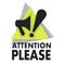 Megaphone and exclamation mark, attention please sign, isolated icon