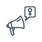 Megaphone with Female Gender symbol Line Icon. Feminism Movement and Protest Linear Pictogram. Girl Power Outline Icon