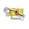 With megaphone flag brunei darussalam on a cartoon