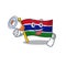 With megaphone flag gambia isolated in the character