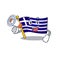 With megaphone flag greece isolated in the character