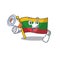 With megaphone flag myanmar isolated in the mascot