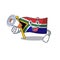 With megaphone flag south africa on a character