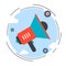 Megaphone flat design style icon