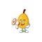 With megaphone fruit loquat fresh mascot character shape