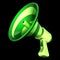 Megaphone green communication, news blog loudspeaker