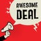 Megaphone Hand business concept with text Awesome Deal