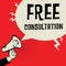 Megaphone Hand business concept with text Free Consultation