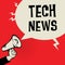 Megaphone Hand, business concept with text Tech News