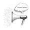 Megaphone hand drawing vintage style