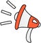 Megaphone icon for advertising. Loudspeaker, device for amplifying voice, loud sound